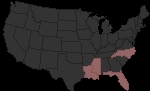 geographic extent: NC, MS, LA, FL